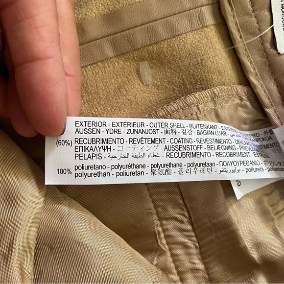 🍂 ZARA TAN FAUX LEATHER HIGH WAIST BERMUDA SHORTS! - Picture 14 of 16